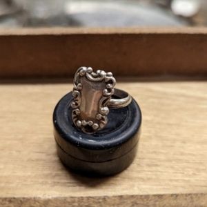 Sterling Silver Small Luggage Tag Ring